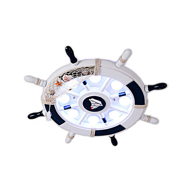 Rudder Shape Flush Mount Light 8 Lights Nautical Stylish Metal Ceiling Lamp for Nursing Room Clearhalo 'Ceiling Lights' 'Close To Ceiling Lights' 'Close to ceiling' 'Flush mount' Lighting' 190131