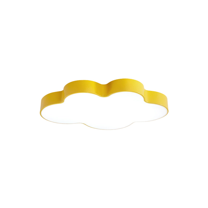 Yellow Cloud Close to Ceiling Light Cartoon Metal LED Flush Mount in White/3 Color Light, 19.5"/23.5"/35.5" Wide Clearhalo 'Ceiling Lights' 'Close To Ceiling Lights' 'Close to ceiling' 'Flush mount' Lighting' 1904077