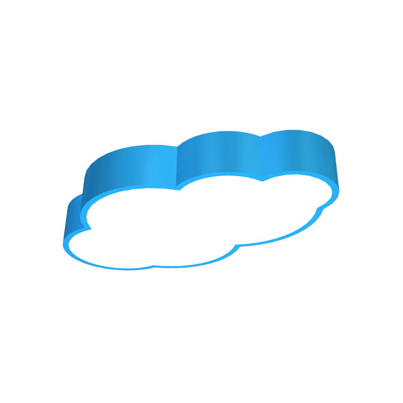Cloud Shaped Nursery Ceiling Lamp Acrylic 18"/20.5" Wide LED Cartoon Flush Mount Lighting Fixture in Red/Yellow/Blue Blue Clearhalo 'Ceiling Lights' 'Close To Ceiling Lights' 'Close to ceiling' 'Flush mount' Lighting' 1904090