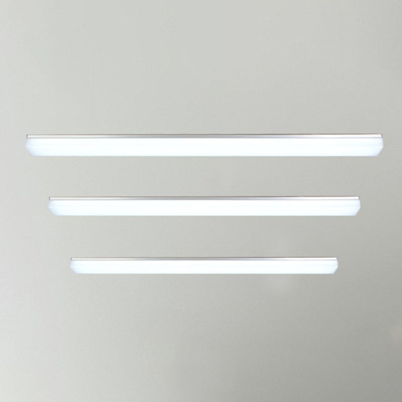Silver Rectangle Flush Mount Lighting Modern 23.5"/47"/59" Long LED Acrylic Ceiling Light Fixture Clearhalo 'Ceiling Lights' 'Close To Ceiling Lights' 'Close to ceiling' 'Flush mount' Lighting' 1904118