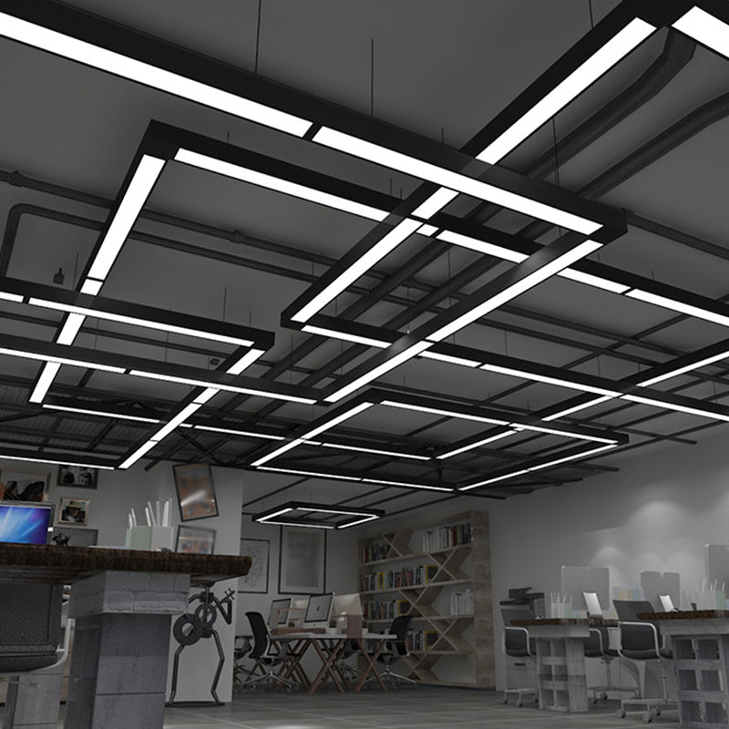 Linear Ceiling Suspension Lamp Modern Acrylic Black LED Drop Pendant for Office, 23.5"/47"/59" Width Clearhalo 'Ceiling Lights' 'Modern Pendants' 'Modern' 'Pendant Lights' 'Pendants' Lighting' 1904145
