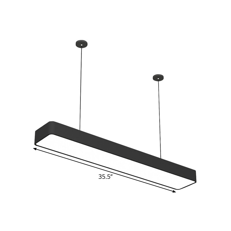 Linear Ceiling Suspension Lamp Modern Acrylic Black LED Drop Pendant for Office, 23.5"/47"/59" Width Clearhalo 'Ceiling Lights' 'Modern Pendants' 'Modern' 'Pendant Lights' 'Pendants' Lighting' 1904148