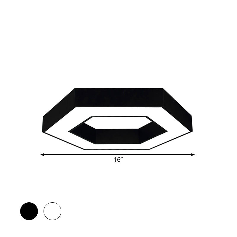 Hexagon LED Flush Ceiling Light Contemporary Acrylic Living Room Flushmount in Black/White, 16"/19.5"/31.5" W Clearhalo 'Ceiling Lights' 'Close To Ceiling Lights' 'Close to ceiling' 'Flush mount' Lighting' 1904351