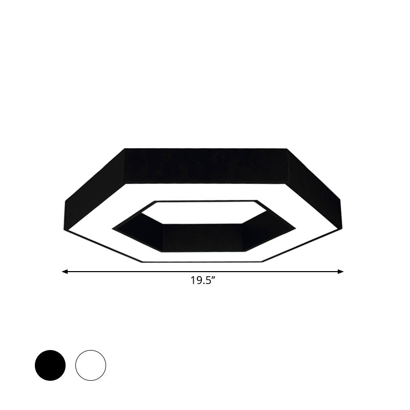 Hexagon LED Flush Ceiling Light Contemporary Acrylic Living Room Flushmount in Black/White, 16"/19.5"/31.5" W Clearhalo 'Ceiling Lights' 'Close To Ceiling Lights' 'Close to ceiling' 'Flush mount' Lighting' 1904352