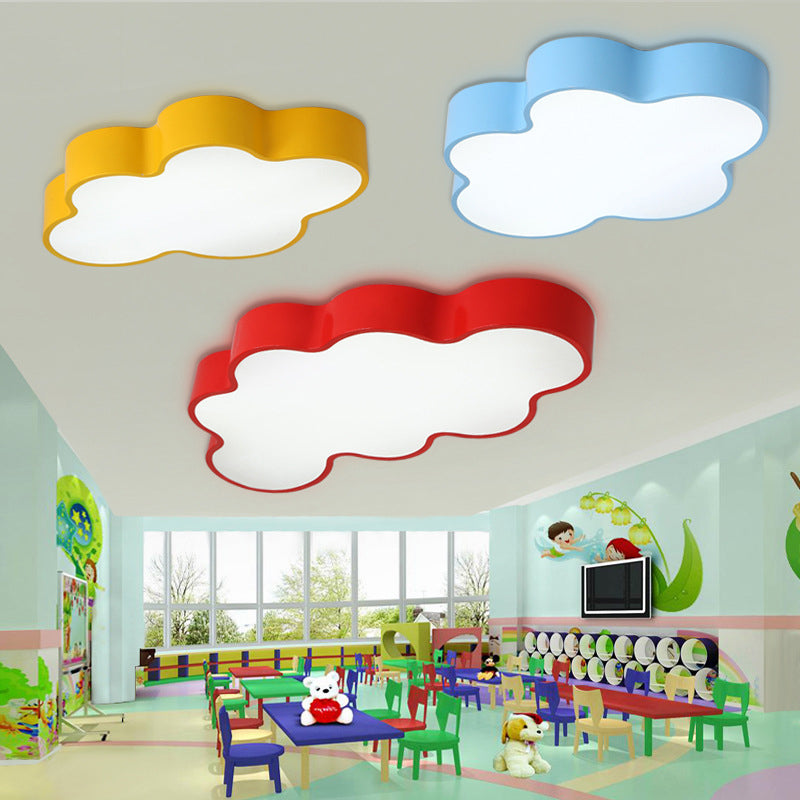 Cloud Shape Flush Ceiling Light Cartoon Acrylic LED Ceiling Lamp for Kindergarten Clearhalo 'Ceiling Lights' 'Close To Ceiling Lights' 'Close to ceiling' 'Flush mount' Lighting' 190527
