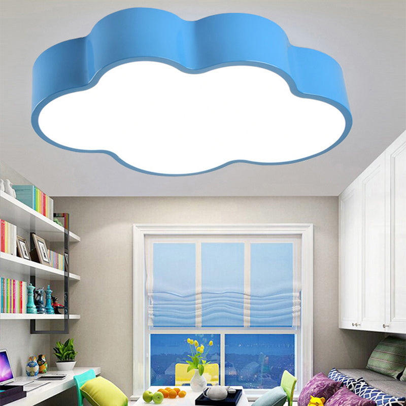 Cloud Shape Flush Ceiling Light Cartoon Acrylic LED Ceiling Lamp for Kindergarten Blue 23.5" Clearhalo 'Ceiling Lights' 'Close To Ceiling Lights' 'Close to ceiling' 'Flush mount' Lighting' 190528