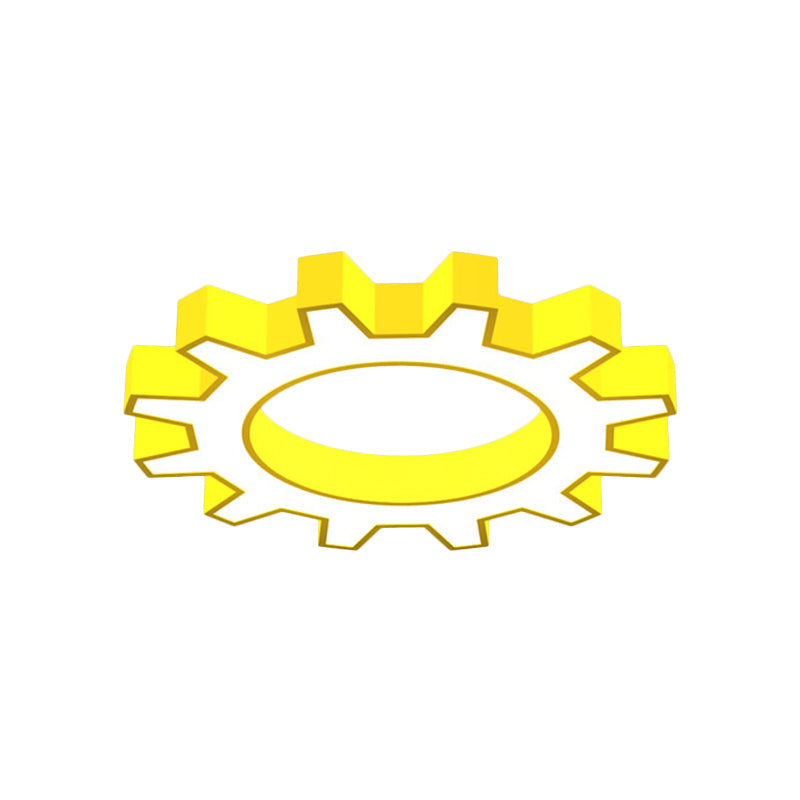 Acrylic Gear Flush Mount Ceiling Light Cartoon LED Flush Mounted Lamp in Yellow/Blue, 16"/19.5"/23.5" Wide Clearhalo 'Ceiling Lights' 'Close To Ceiling Lights' 'Close to ceiling' 'Flush mount' Lighting' 1906933