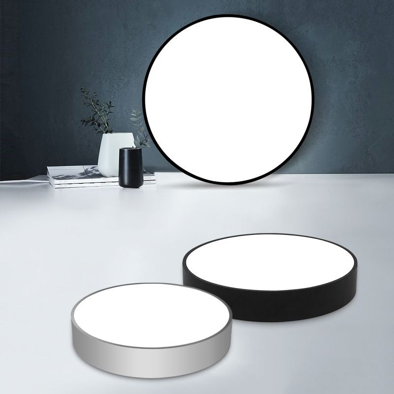 Black/White Round Flush Light Minimalist 16"/23.5"/31.5" Dia Acrylic LED Ceiling Mount Light Fixture Clearhalo 'Ceiling Lights' 'Close To Ceiling Lights' 'Close to ceiling' 'Flush mount' Lighting' 1907111
