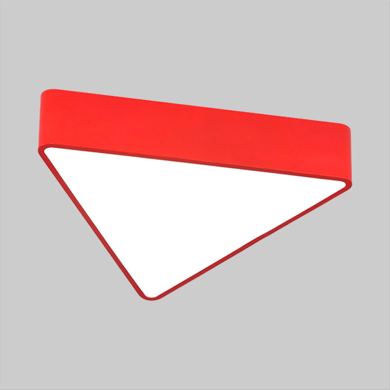 Acrylic Triangle Ceiling Lamp Minimalist LED Flush Mount Lighting Fixture in Red/Yellow/Blue Clearhalo 'Ceiling Lights' 'Close To Ceiling Lights' 'Close to ceiling' 'Flush mount' Lighting' 1908250