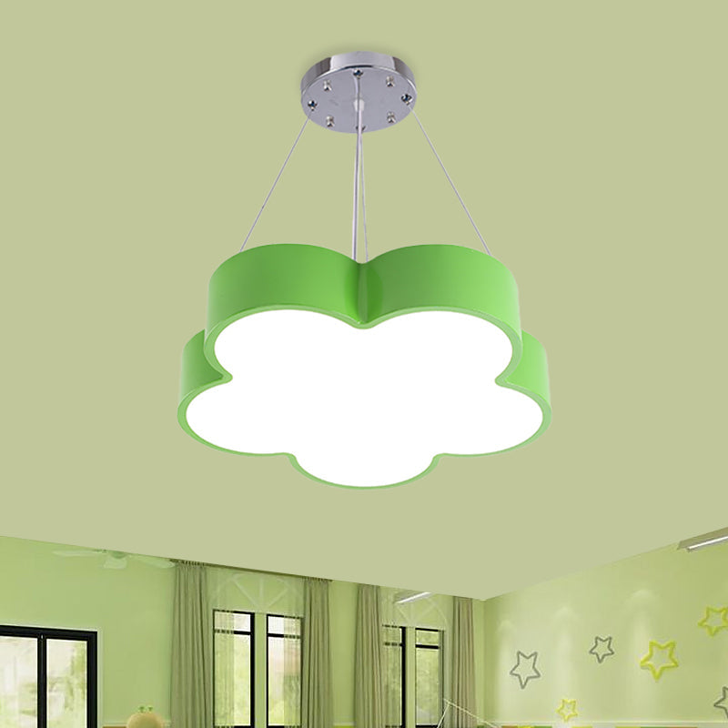 Kids LED Pendant Light Kit Yellow/Blue/Green Flower Chandelier Lamp Fixture with Acrylic Shade Clearhalo 'Ceiling Lights' 'Chandeliers' Lighting' options 1908365