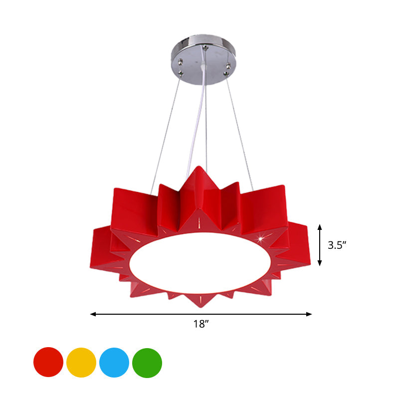 Sun Ceiling Hang Fixture Kids Style Acrylic Yellow/Blue/Green LED Chandelier Light for Hallway Clearhalo 'Ceiling Lights' 'Chandeliers' Lighting' options 1908407