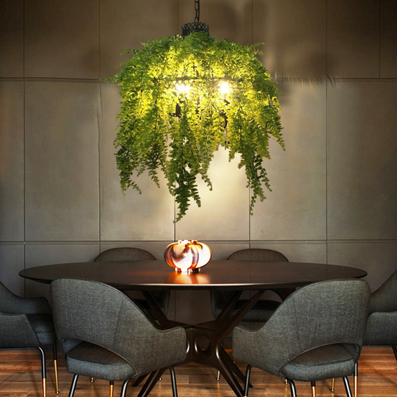 Farmhouse Blossoming Chandelier Lamp Metallic LED Suspension Lighting in Black/Pink/Green for Dining Room Light Green Clearhalo 'Cast Iron' 'Ceiling Lights' 'Chandeliers' 'Industrial Chandeliers' 'Industrial' 'Metal' 'Middle Century Chandeliers' 'Rustic Chandeliers' 'Tiffany' Lighting' 1909522