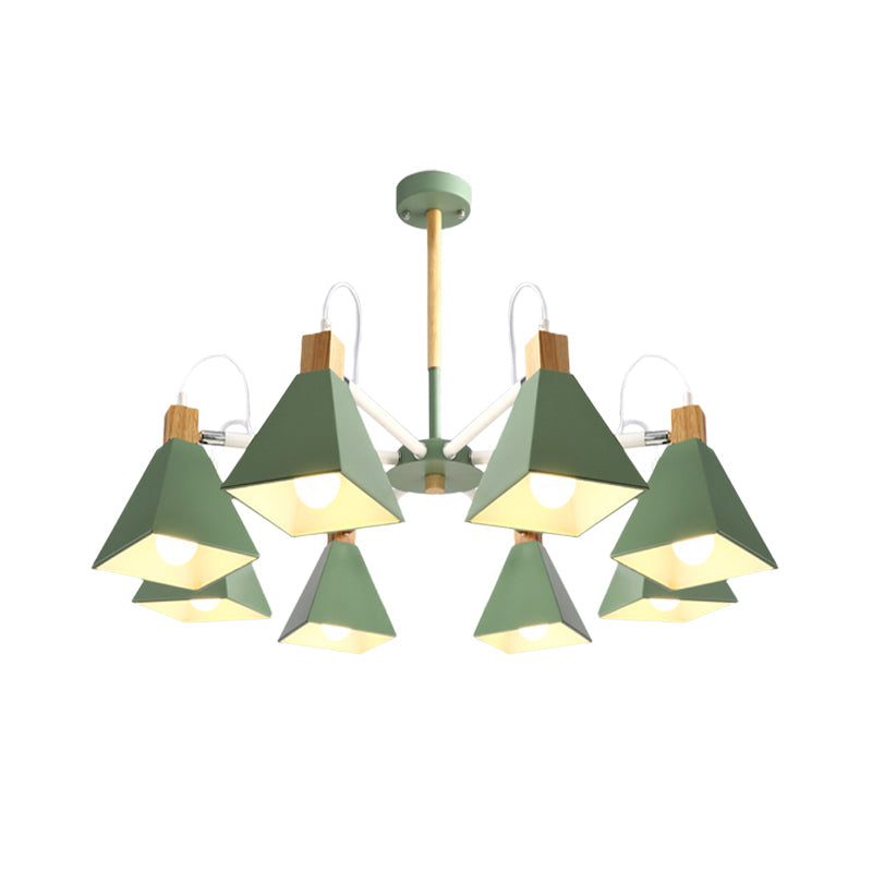 Triangle Living Room Hanging Metal 8 Lights Hanging Pendant fixture Clearhalo 'Ceiling Lights' 'Chandeliers' Lighting' options 191000