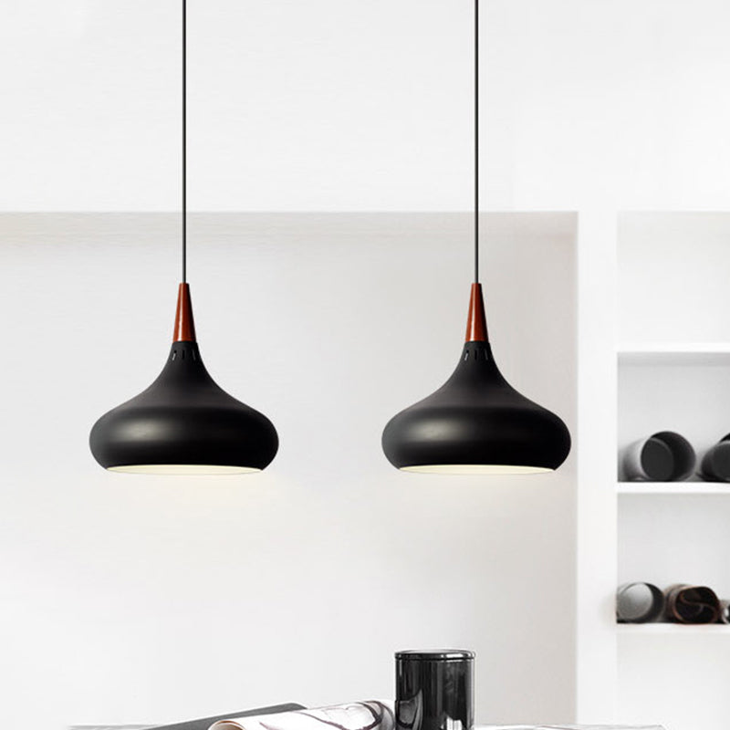 Onion Pendant Lighting Fixture Macaron Aluminum Single Green/White/Gold Hanging Ceiling Light with Vented Socket Clearhalo 'Ceiling Lights' 'Pendant Lights' 'Pendants' Lighting' 1910121