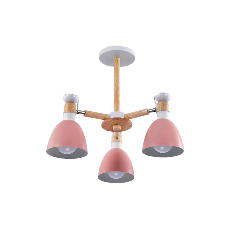 Chic Modern Hanging Pendant Lights with Dome 3 Bulbs Metal Hanging Lamp for Kid Bedroom Clearhalo 'Ceiling Lights' 'Chandeliers' Lighting' options 191027