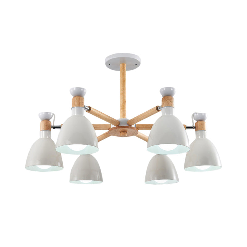 Macaroon Dome Hanging Light Fixture 6 Bulbs Hanging Lamp for Living Room Clearhalo 'Ceiling Lights' 'Chandeliers' Lighting' options 191056