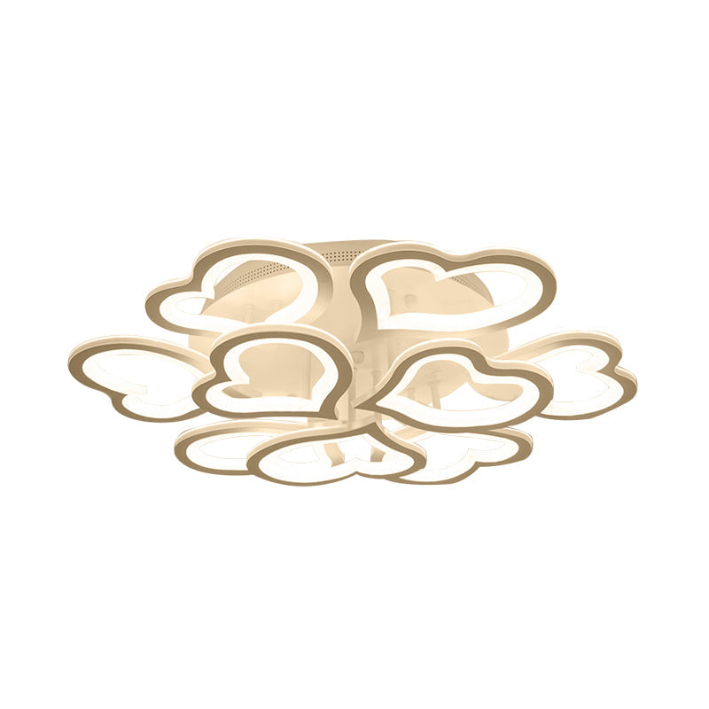 Acrylic Loving-Heart LED Ceiling Mount Light Contemporary Ceiling Lamp in White for Game Room Clearhalo 'Ceiling Lights' 'Close To Ceiling Lights' 'Close to ceiling' 'Semi-flushmount' Lighting' 191080