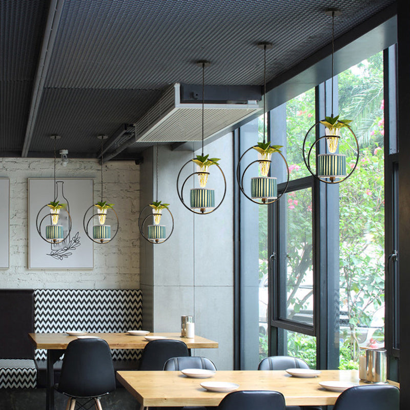 Fabric Tapered/Cylinder Pendant Light Rustic 1 Bulb Cafe Ceiling Light with Plant Pot and Oval/Trapezoid Frame in Black Clearhalo 'Art Deco Pendants' 'Black' 'Cast Iron' 'Ceiling Lights' 'Ceramic' 'Crystal' 'Industrial Pendants' 'Industrial' 'Metal' 'Middle Century Pendants' 'Pendant Lights' 'Pendants' 'Rustic Pendants' 'Tiffany' Lighting' 1911166