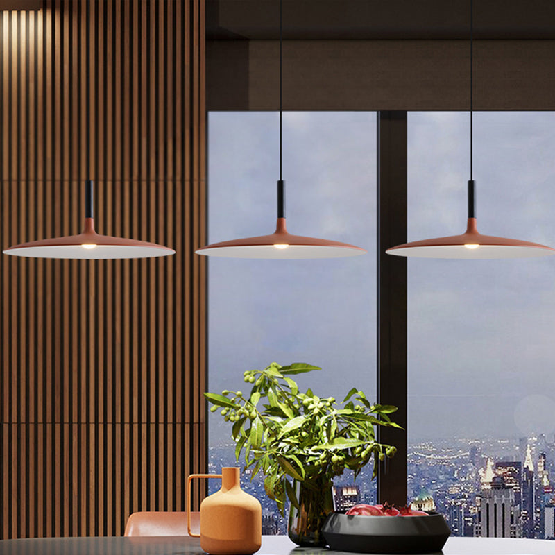 Flying Saucer Aluminum Hanging Light Nordic 1-Light Orange/Grey/White Ceiling Pendant for Dining Room Orange Clearhalo 'Ceiling Lights' 'Pendant Lights' 'Pendants' Lighting' 1911906_650e283a-14e2-44a4-a8c6-90dba79bc69f