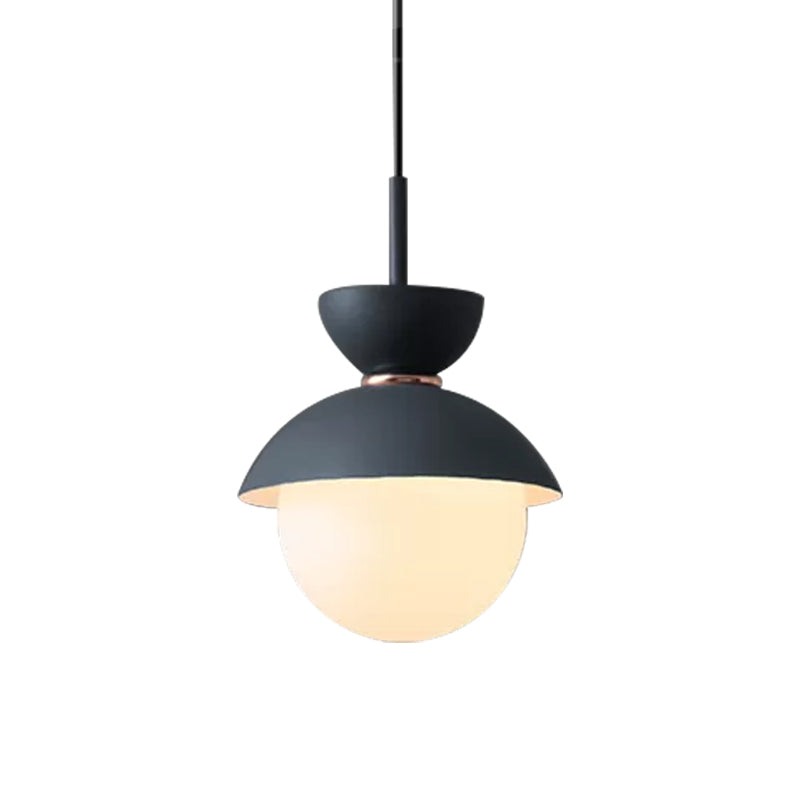Hourglass Hanging Light Fixture Macaron Opal Glass 1 Bulb Blue/Pink/Grey Pendant Lighting for Restaurant Clearhalo 'Ceiling Lights' 'Pendant Lights' 'Pendants' Lighting' 1911953