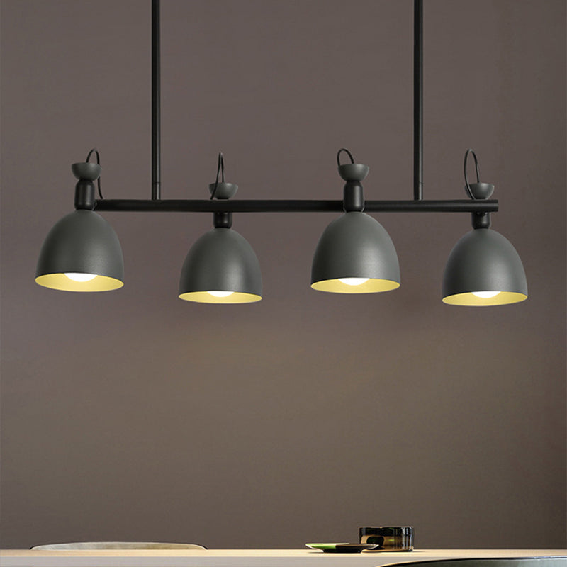 Macaron Bell Island Pendant Iron 4/6 Bulbs Dining Room Swivelable Hanging Lamp Fixture in Grey/Blue/Green Clearhalo 'Ceiling Lights' 'Island Lights' Lighting' 1912204