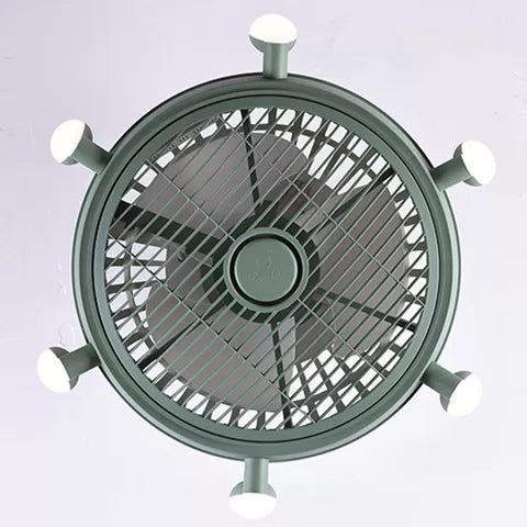 Nordic Style Fan Semi Flushmount Light 6 Lights Macaron Colored Ceiling Fan for Bedroom Clearhalo 'Ceiling Fans with Lights' 'Ceiling Fans' 'Kids Ceiling Fans' 'Kids' Lighting' 1913355
