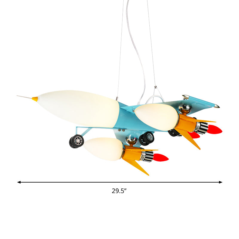 Blue Air Plane Pendant Light Cool Metal Suspension Light for Boys Bedroom Clearhalo 'Ceiling Lights' 'Chandeliers' Lighting' options 191494