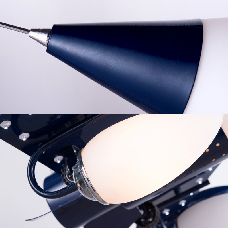 Blue Air Plane Pendant Light Cool Metal Suspension Light for Boys Bedroom Clearhalo 'Ceiling Lights' 'Chandeliers' Lighting' options 191499