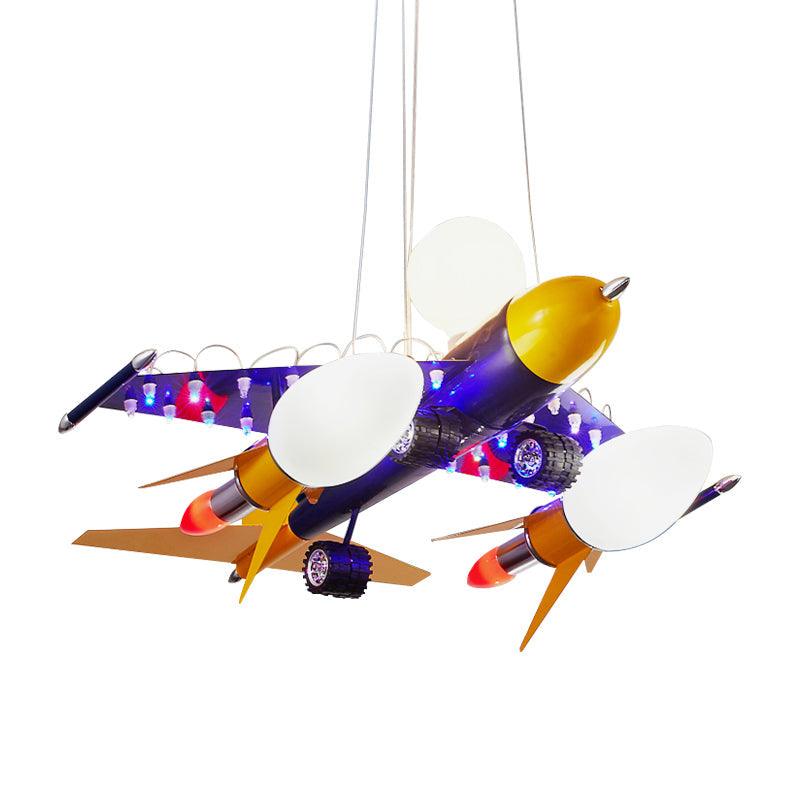 Blue Air Plane Pendant Light Cool Metal Suspension Light for Boys Bedroom Clearhalo 'Ceiling Lights' 'Chandeliers' Lighting' options 191502