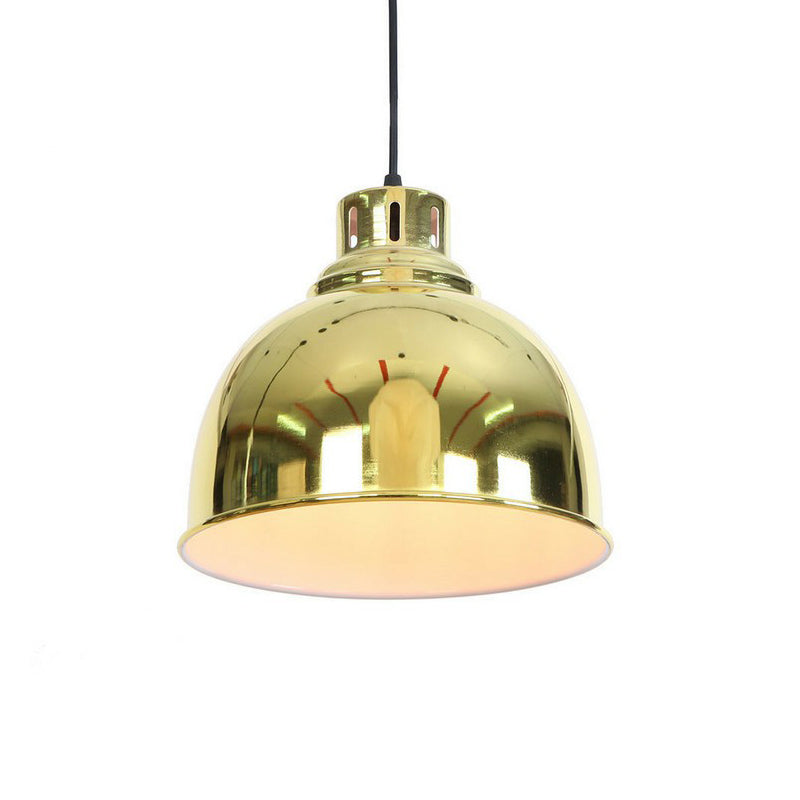 Iron Bell/Cone/Trumpet Pendant Light Kit Vintage 1 Head Living Room Down Lighting with Vent Hole in Gold Clearhalo 'Art Deco Pendants' 'Cast Iron' 'Ceiling Lights' 'Ceramic' 'Crystal' 'Industrial Pendants' 'Industrial' 'Metal' 'Middle Century Pendants' 'Pendant Lights' 'Pendants' 'Tiffany' Lighting' 1916558