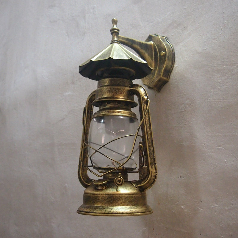Transparent Glass Bronze/Black Wall Light Kerosene 1 Bulb Nautical Wall Mounted Lamp for Foyer Bronze B Clearhalo 'Art deco wall lights' 'Cast Iron' 'Glass' 'Industrial wall lights' 'Industrial' 'Middle century wall lights' 'Modern' 'Rustic wall lights' 'Tiffany' 'Traditional wall lights' 'Wall Lamps & Sconces' 'Wall Lights' Lighting' 1917384