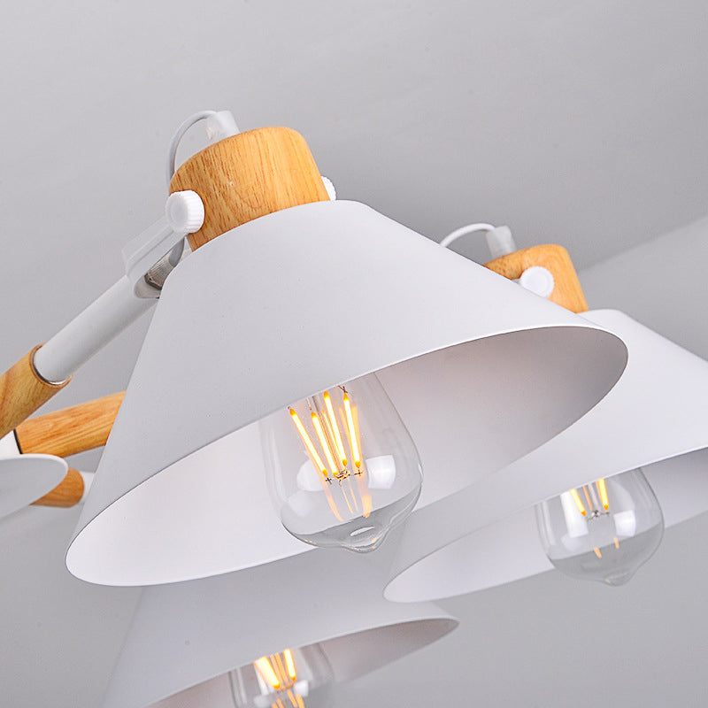 Modern Coolie Shade Hanging Lamp Metal 8 Bulbs Hanging Chandelier for Dining Room Clearhalo 'Ceiling Lights' 'Chandeliers' Lighting' options 191798