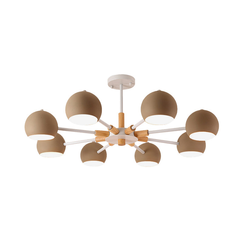 Modern Style Spherical Hanging Lamp 8 Lights Metal Hanging Chandelier for Living Room Clearhalo 'Ceiling Lights' 'Chandeliers' Lighting' options 191846