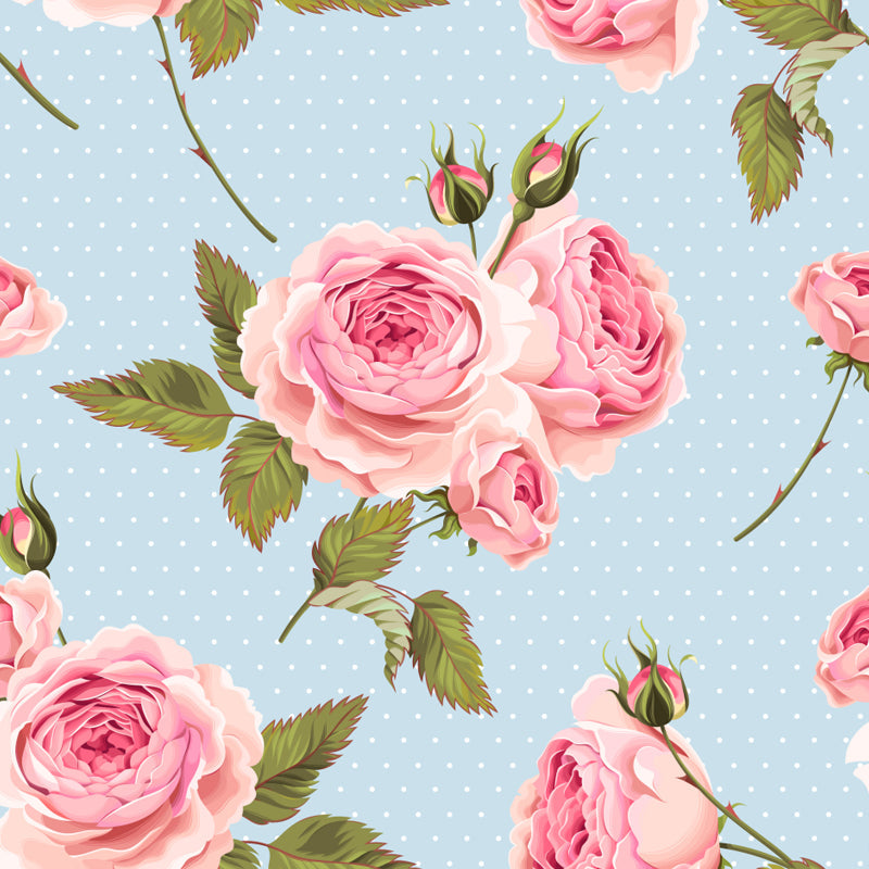 Full Size Stylish Wall Mural Decal Pastel Rose Wall Covering, Custom Size Available Clearhalo 'Wall Decor' 'Wall Mural' 1920285