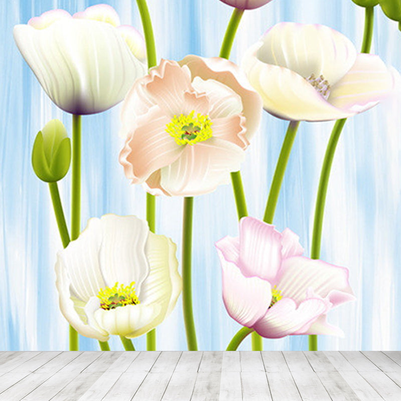 Various Floral Printed Mural Wallpaper Contemporary Non-Woven Fabric Wall Covering Clearhalo 'Wall Decor' 'Wall Mural' 1920957