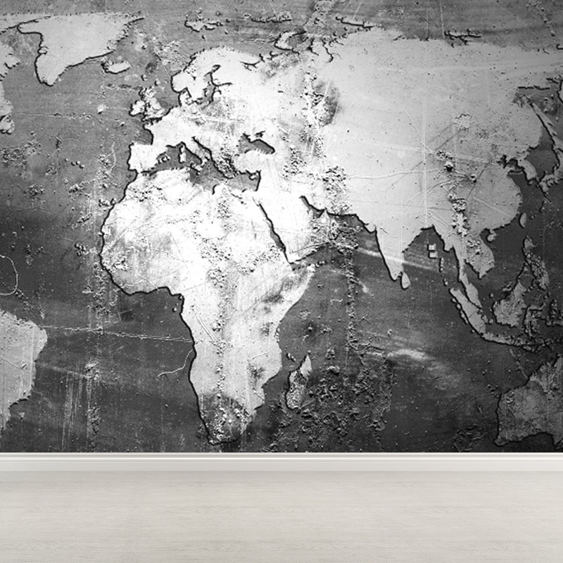 Full Size Illustration Modern Mural Wallpaper with Various World Map in Light Color Clearhalo 'Wall Decor' 'Wall Mural' 1921478