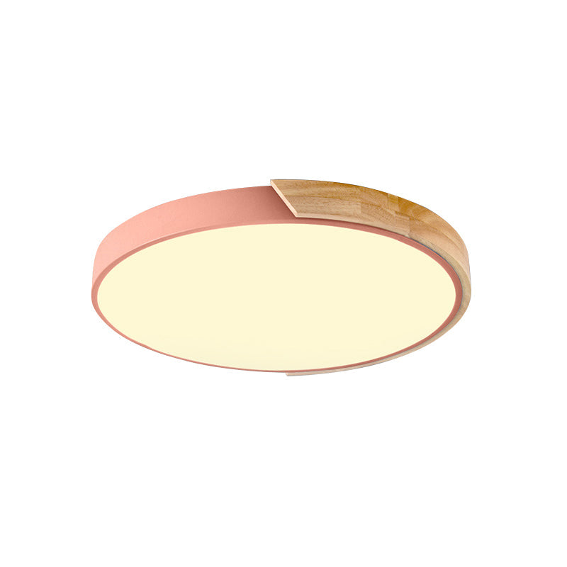 Macaron Loft Circle Flush Ceiling Light Acrylic LED Ceiling Lamp for Kindergarten Clearhalo 'Ceiling Lights' 'Close To Ceiling Lights' 'Close to ceiling' 'Flush mount' Lighting' 192148