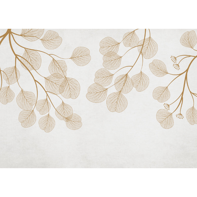Light Color Botanical Mural Decal Moisture Resistant Contemporary Bathroom Wall Covering Clearhalo 'Wall Decor' 'Wall Mural' 1921534