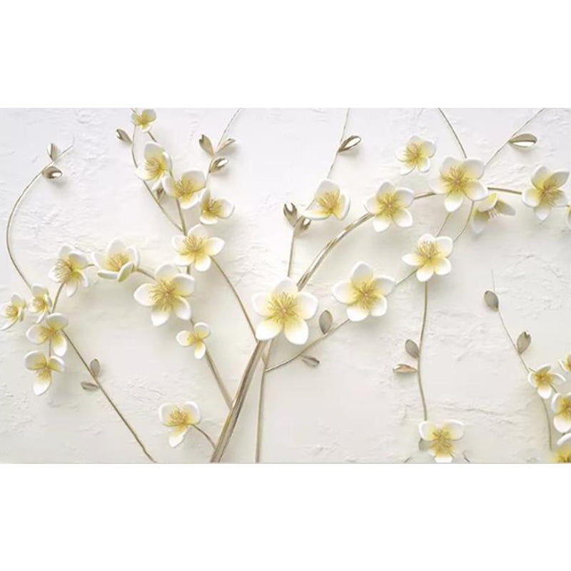 Soft Color Blossom Mural Wallpaper Flower Modern Washable Wall Covering for Kitchen Clearhalo 'Wall Decor' 'Wall Mural' 1921549
