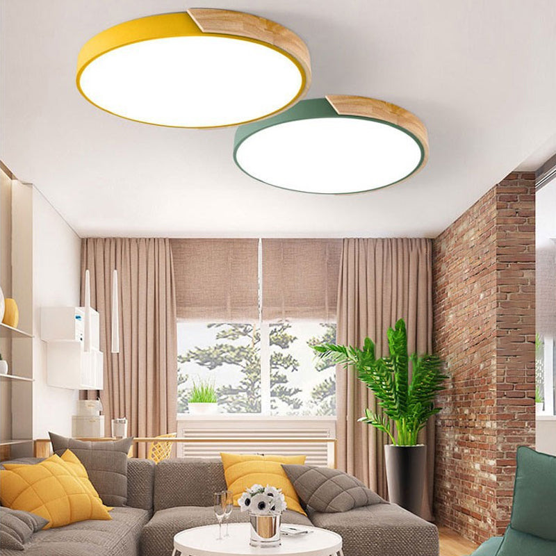 Macaron Loft Circle Flush Ceiling Light Acrylic LED Ceiling Lamp for Kindergarten Clearhalo 'Ceiling Lights' 'Close To Ceiling Lights' 'Close to ceiling' 'Flush mount' Lighting' 192164