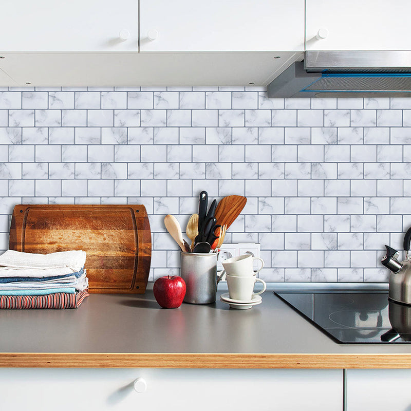 Smooth Blue Wallpaper Panel Country Style Faux Brick Stick On Wall Covering, 8' L x 8