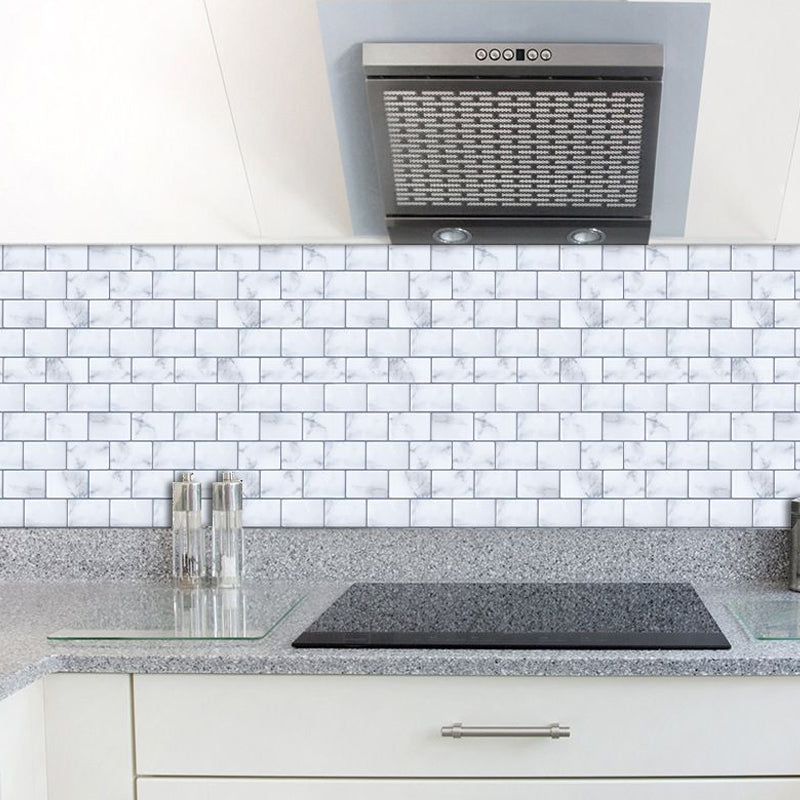 Smooth Blue Wallpaper Panel Country Style Faux Brick Stick On Wall Covering, 8' L x 8" W Clearhalo 'Country wall decor' 'Rustic' 'Wallpaper' Wall Decor' 1921743