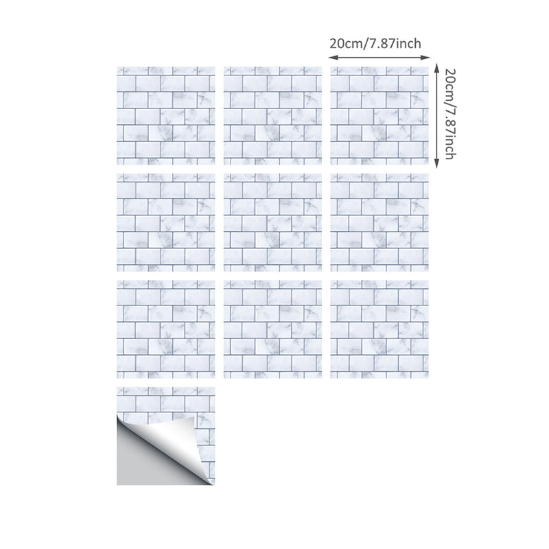 Smooth Blue Wallpaper Panel Country Style Faux Brick Stick On Wall Covering, 8' L x 8