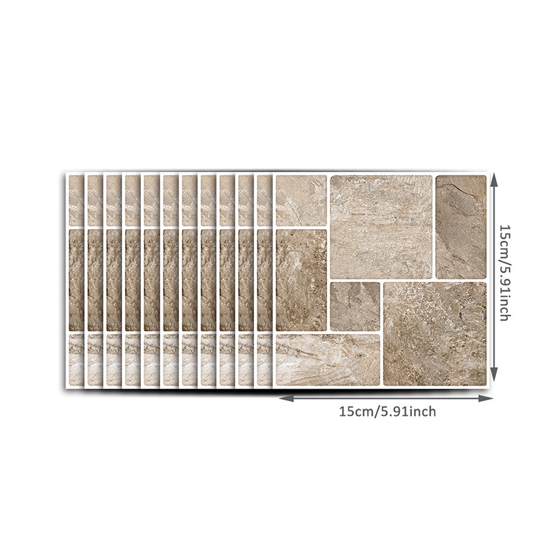 Peel and Stick Brick Wallpapers 18 Pieces Cottage PVC Wall Covering, 6' L x 6" W Clearhalo 'Country wall decor' 'Rustic' 'Wallpaper' Wall Decor' 1921790