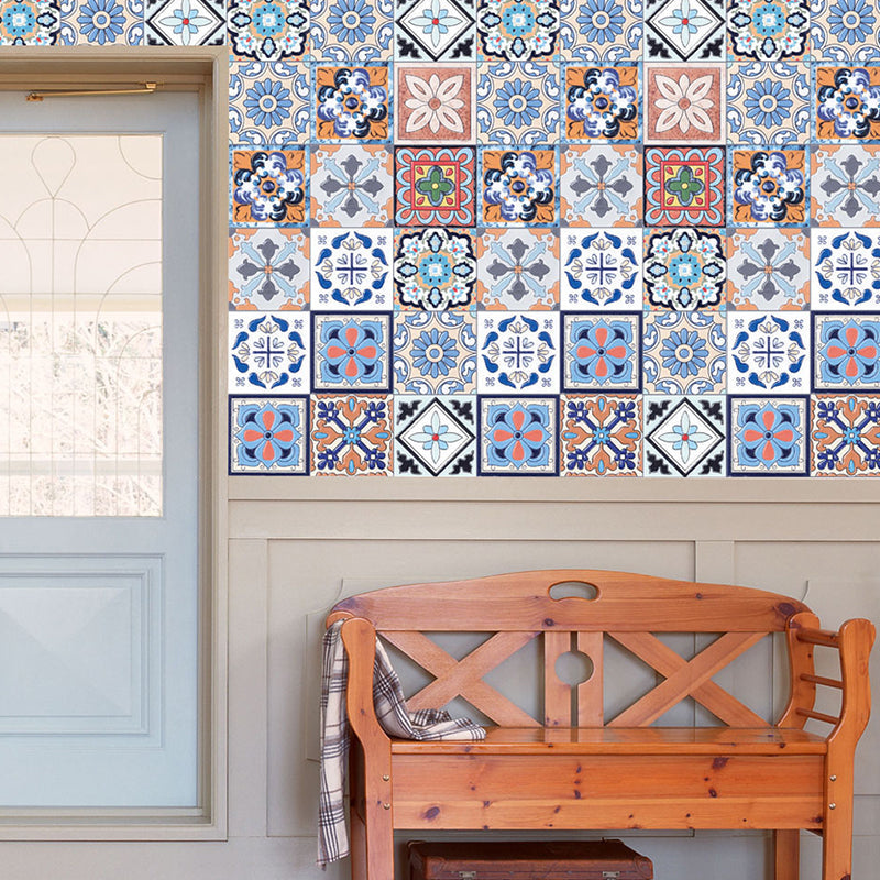 Peel and Paste Floral Wallpaper Panels PVC Bohemia Wall Covering for Living Room Clearhalo 'Wall Decor' 'Wallpaper' 1921890