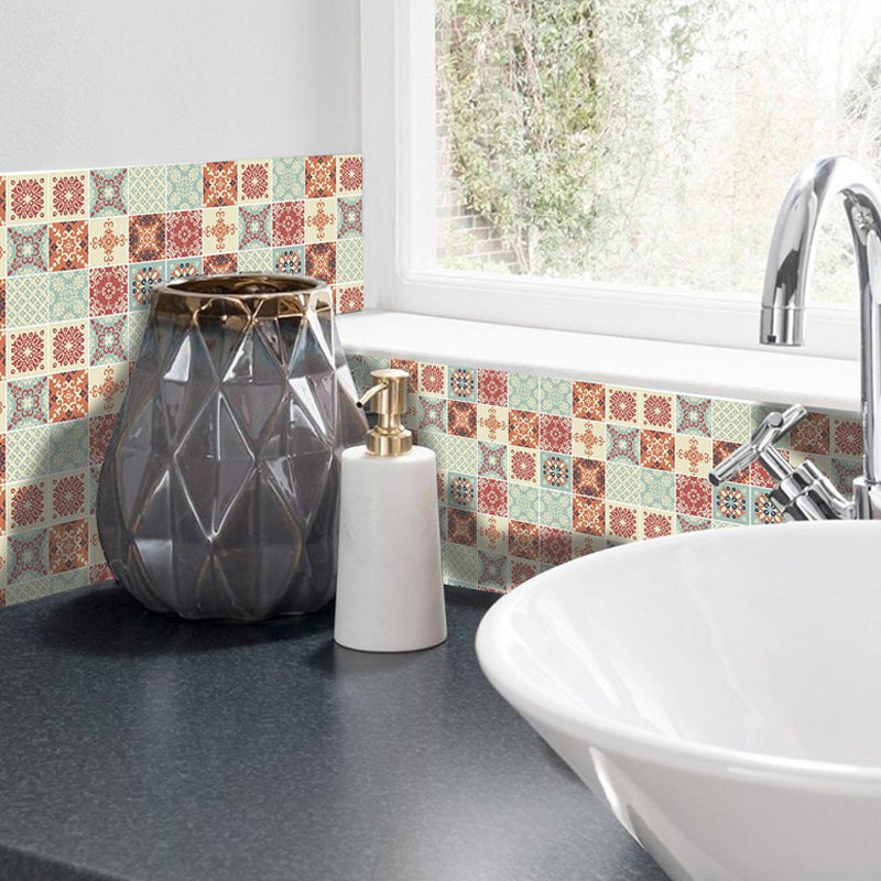 Scroll Flower Wallpaper Panel Set Orange PVC Wall Decor, Pick Up Sticks, 12.2-sq ft (50 Pcs) Clearhalo 'Wall Decor' 'Wallpaper' 1921923