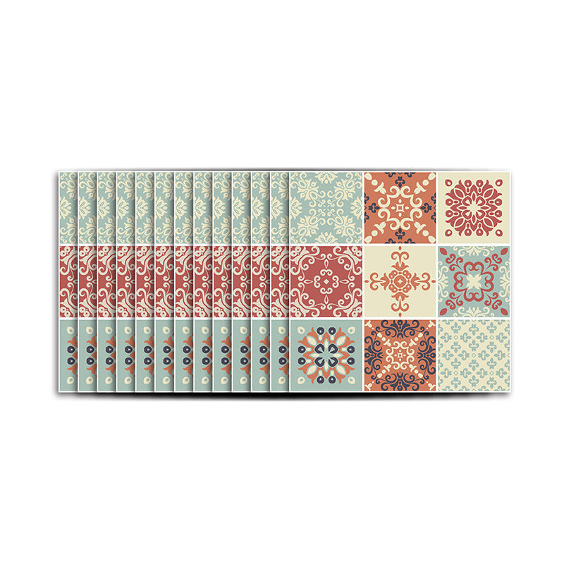 Scroll Flower Wallpaper Panel Set Orange PVC Wall Decor, Pick Up Sticks, 12.2-sq ft (50 Pcs) Clearhalo 'Wall Decor' 'Wallpaper' 1921925