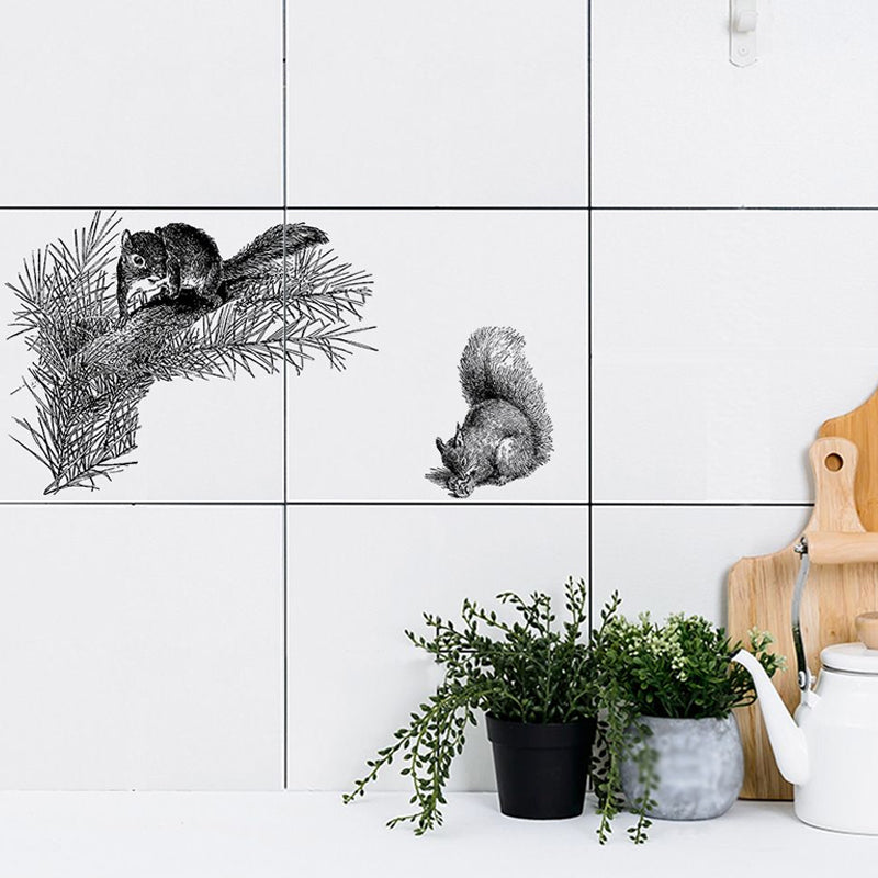 Childrens Art Animal Print Wallpapers Grey Kids Bedroom Adhesive Wall Decor, 8' x 8" Grey Clearhalo 'Wall Decor' 'Wallpaper' 1922106