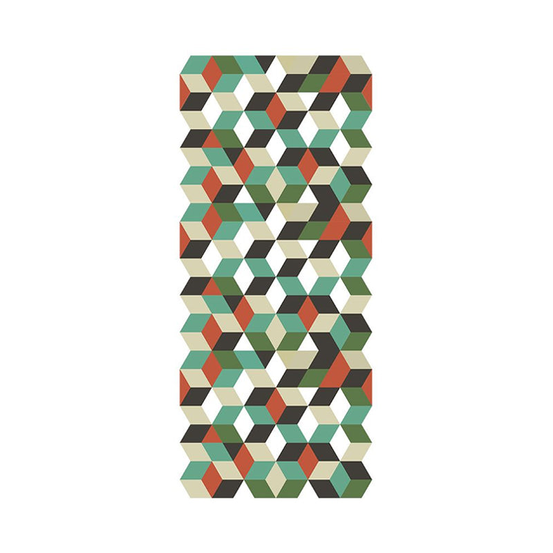 3D Cube Peel Wallpaper Panels Modern Amazing Matrix Wall Covering in Green, 4' x 20.5" Clearhalo 'Modern wall decor' 'Modern' 'Wallpaper' Wall Decor' 1922134