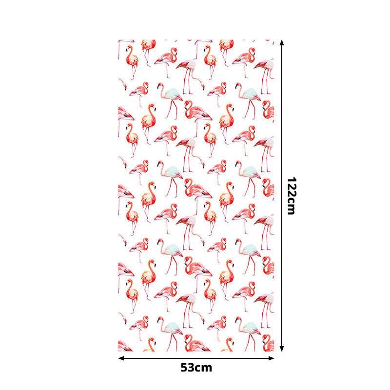 Pick Up Sticks Flamingo Wallpapers Tropical PVC Wall Decor in Pink, 4' L x 20.5" W Clearhalo 'Modern wall decor' 'Modern' 'Wallpaper' Wall Decor' 1922240